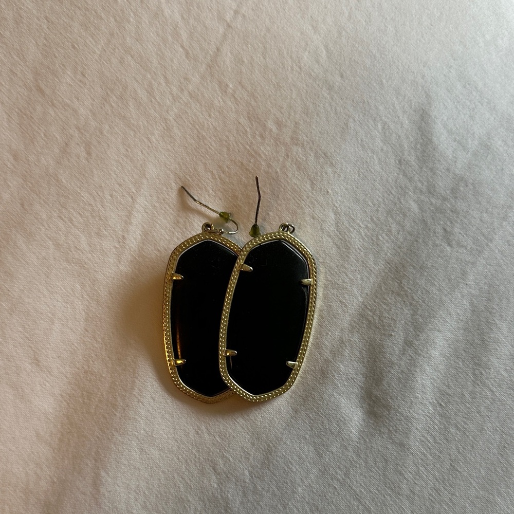 Kendra Scott Black and Gold Statement Earrings
